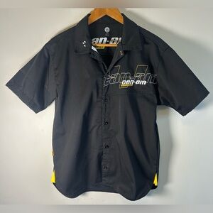 Can-Am BRP Spyder Mechanics Shirt Button Up Men’s M Black Worksheet Canvas EUC